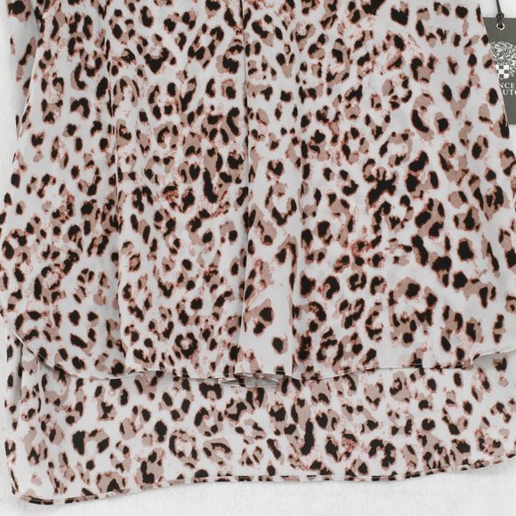 Vince Camuto Top XXS Women Sleeveless V-Neck Inverted-Pleat Leopard Print Blouse - Picture 6 of 8